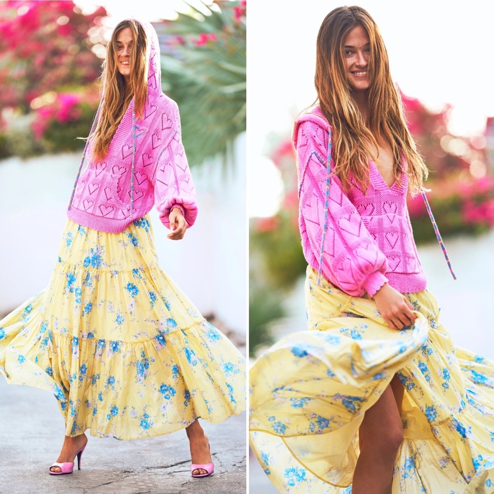 LoveShackFancy Floral Tiered Skirt